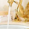 Nieuw Gouden Badkamer Wijdverbreide 8 Inch Deck Mounted Bathroom Basin Sink Kraan Dual Crystal Handgrepen Swan Shape