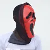En vente masque fantôme rouge avec glauze noire masque complet de fête d'Halloween Costume de diable effrayant couleur rouge livraison gratuite