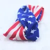 Baby Star STRIPE Национальный флаг Бантик повязки повязки девочек Прекрасный милый американский флаг волос кольца Headword детские упругие аксессуары 2782