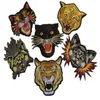 1 piece patches embroidered zakka tiger iron sew-on zakka appliques animal head accessories for sewing quilting diy beautiful
