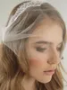 Vintage Lace Tulle Bandeau Birdcage Wedding Veil With Combs Blusher Veils Headband Veil 9''/ 22 cm Wide Birdcage Bridal Veils