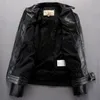 Винтажная черная кожаная куртка AVIREXFLY, мужская мотоциклетная куртка с воротником-стойкой, модная куртка в стиле хип-хоп