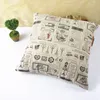 Popular European Pairs Pillow Case Vintage Style Print Blend Cotton Linen Pillow Case Bed Sofa Cushion Cover Home Accessories