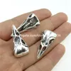 12991 10PCS Alloy Eagle Mouth Skeleton Bird Crow Amulet Raven Skull Pendant