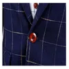 Groothandel-2016 Nieuwe Collectie Pak Jas Mode Plaid Suit Plus Size Merkkleding Mens Blazer Jacket 2 Kleuren Jaquetas Masculinas 102Q50