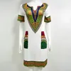 2017 New African Fashion Design Sukienka Damskie Tradycyjne Dashiki Odzież Narodowy Czarny Biały Krótki Rękaw Afryki Odzież