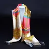 Bufanda de seda bufanda de mujer Hijab diseño estampado medio cuadrado seda moda 2016 pañuelo femenino envoltura señora regalo marca bufandas femal311z
