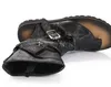 2016 Hot Summer Toe-Knob Hombres Sandalias Gladiador Hombres Verano Motocicleta Botas Negro Talones abiertos Hombres Zapatos Luxury Zapatos Hombre