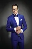 Royal Blue 2016 Hot Sales Groom Tuxedos One Button Groomsmen Mens Wedding Party Suits( jacket+Pants+tie) Custom Made