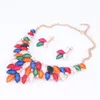 New Hot Fashion Statement Resin Beads Crystal Bohemian Necklaces Earring Jewelry Set Women Strain Jewelry Accessories