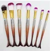 Most popular 7pcs 3D Mermaid Makeup Brushes Foundation outline High light Brushes A variety of mixed together