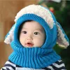 Hiver bébé Chapeau et écharpe conjointe avec fil Crochet Knitt Caps pour bébés garçons filles enfants nouveau-nés Mode enfants fil chaud cou tuque