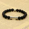 Charm Bracelet Jewelry 1PCS Real Gold Plated Metal New Barbell & 8mm Stone Beads Fitness Fashion Dumbbell Bracelets