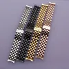 Bracciale in argento curvo in acciaio inossidabile di alta qualità e braccialetto in oro rosa 16mm 18mm 20mm 22mm 24mm Solid banda per marca WATC6653028