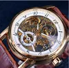 Forsining Hollow Graving Skeleton Casual Designer Black Golden Case Gear Gears Watchs Men Luxury Top Brand Automatic Watches2432