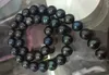 Feine Perlen Schmuck elegante 11-12mm tahitian schwarz grüne perlenkette 18 zoll 14 kpearl halskette 18 "