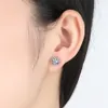 925 zilveren oorbellen Ronde Paarse Oorbel Strass bijoux Sliver Kleur Oorbellen Stud Voor Vrouwen Mode-sieraden Brincos 20179473156