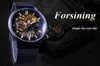 ForSining 2024 Fashion Luxury Super Thin Case Neutral Design Waterproof Mens Watches Top Brand Luxury Mechanical Skeleton Watch