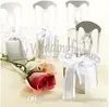 Spedizione gratuita 12pcs Wedding Faovrs Miniature Silver Chair Favor Box con Heart Charm RibbonCarta di carta Bomboniere economiche