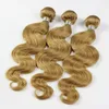 New Beauty Honey Blonde # 27 Fasci di capelli Capelli umani malesi Tesse Estensioni dei capelli dell'onda del corpo 3 pezzi Lotto Tessitura dei capelli di colore puro