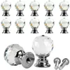 10Pcs Beauty Crystal Glass Door Drawer Cabinet Wardrobe Pull Handle Knobs E00043 BAR