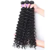 Cabelo humano brasileiro com fechamento frontal de renda 13x4 onda profunda encaracolado renda frontal nós descorados com pacotes de tecelagem de cabelo humano 7607180