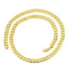 Collier pour hommes, chaîne gourmette cubaine solide remplie d'or jaune 18 carats, 23.6 pouces, 10mm