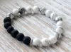 SN1060 2016 New Fashion Howlite Lava Bracelet Womens Yoga Mala Beads Bracelet Chakra Meditation Jewelry Gift273T