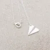 Hot sell hippie chic paper airplane pendant necklace Bohemian fashion women Neclaces 2016 ms thin necklace festival best gift