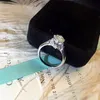 Vecalon 2016 moda novo anel de casamento para mulheres 1ct simulado diamante cz 925 esterlina prata fêmea banda anel de dedo