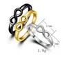 Golden silvery black plating 925 Sterling Silver Infinity ring charms Man woman fashion jewelry 10pcs/lot size US6/7/8/9/10