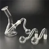 Hot 4.3 inch glass water pipe mini glass bong recycler oil rig with 5 pcs 10mm male oil burner pipe for smoking