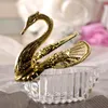 Romatic Swan Wedding Party Gift Candy Boxes Eleganckie Favor Rocznicowe Uroczystości Słodkie Czekoladowe Okładki Box Decoration Gold Silver