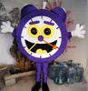 صور حقيقية عالية الجودة Deluxe Purple Clock Mascot Costume Carnival Carnival Come Costume Factory Direct Shippin2477