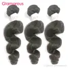 Glamoroso cabelo humano não processado 2 pacotes malaysian onda solta cabelo virgem cor natural cutícula de cabelo humano extensões