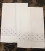 Home Textiles Towel 12PCS/Lot 14"x22"white Linen Vintage & Holiday Guest Towel with Embroidery Light purple Dot For Occasions