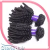 Toppförsäljning 3 buntar Afro Kinky Curly Human Hair Weave Rå Obehandlade Peruvian Virgin Bouncy Curls Sy i förlängningar