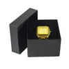 5pcs cas d'emballage de bijoux papier noir avec coussin de velours noir oreiller montre bracelet de stockage organisateur boîte-cadeau bracelet chaîne S295D