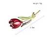 Elegante tulpe blume brosche kristall kostüm schmuck kleidung zubehör schmuck broschen für frauen geschenk hochzeit