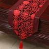 Extra lång 120 tum lycklig blomma bord löpare Patchwork silkebrokade kaffebordduk Högkvalitativ matbordskuddar Placemat 300x33 cm