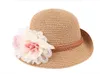 Primavera Estate Bambini Cappelli di paglia Moda morbida Outdoor Ragazzi Ragazze Bambini Berretti a tesa larga Cappelli a secchiello floreali Cappelli da sole Cappellino a cupola aderente KIDS-12