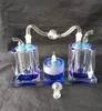 Double with crystal snuff --glass hookah smoking pipe Glass gongs - oil rigs glass bongs glass hookah smoking pipe - vap- vaporizer