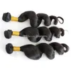 4PCs brasilianska lös våg mink hår wefts med 13x4 spets frontal stängning greatremy mink Virgin human hår buntar med öra till öron frontal