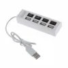 USB 2.0 Real High Speed 4 Port Vier Power Aan/Uit Schakelaar LED USB Hub voor PC Laptop notebook Ondersteuning 1 TB HHD Flash Drive