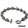 Persoonlijkheid titanium stalen schedel kettingen armbanden overdreven polsbandjes armband vintage sieraden brace kant hoge kwaliteit