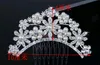 Bridal Hair Combs Head Pieces Tiara Rhinestones Pearl Flower Butterfly Brade Hairpin Hair Accessories for Wedding