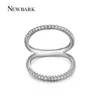 Newbark clássico mulheres anel duplo círculo shell forma anéis de dedo cor de rosa de ouro jóias cz mid knuckle bague senhoras q170720