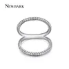 NEWBARK Classic Women Ring Double Circle Shell Shape Finger Rings Rose Gold Color CZ Jewelry Mid Knuckle Bague Ladies q170720