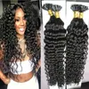 Brazilian curly Hair Keratin Stick Tip Hair Extensions 200S 200g Unprocessed U Tip Kinky Curly Brazilian Hair Extensions Keratin Pre bonded