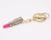 Europa i Stany Zjednoczone Moda Metal Diamond Lipstick Szminka Breloczek Łańcuch Torba Łańcuch Car Key Ring R082 Arts and Crafts Mieszanka Zamów